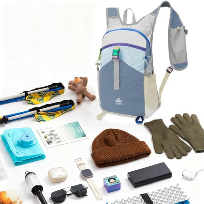 15L Small Hiking Backpack Travel Daypack Colorful Lightweight Packable Foldable Casual Backpack for Women Men - color: Haze Blue