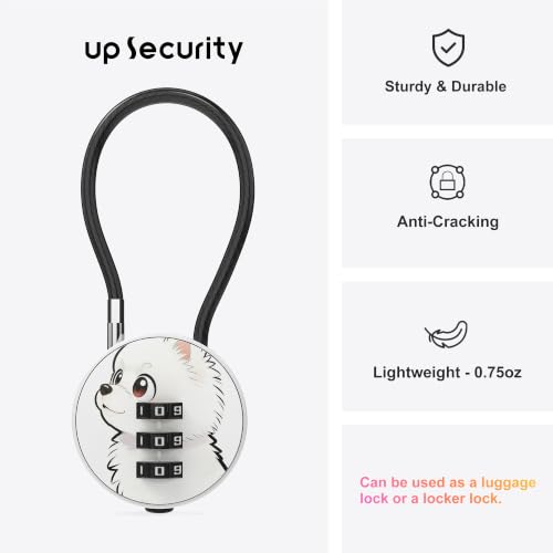 Small Combination Lock for Luggage, Gym Locker, Backpack Bag Zipper, Mini Combo Lock with Code, 5.12 Inch Steel Cable Padlock for Travel Suitcase (4-Mult, Gentle) - color: Mult, Gentle, 4-Pack