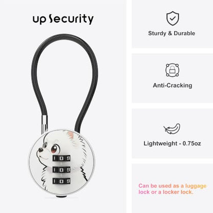 Small Combination Lock for Luggage, Gym Locker, Backpack Bag Zipper, Mini Combo Lock with Code, 5.12 Inch Steel Cable Padlock for Travel Suitcase (4-Mult, Gentle) - color: Mult, Gentle, 4-Pack