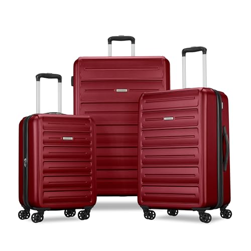 American Tourister Westridge Hardside Luggage Set with Spinner Wheels, Holly Red, 3PC Set (CO/M/L) - color: Holly Red, size: 3PC SET (CO/M/L)
