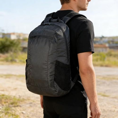 18L Mini Foldable Daypack, Waterproof and Lightweight Backpack - color: Black