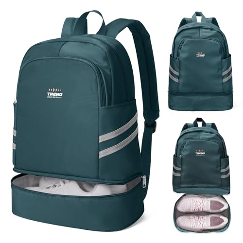 coofay Gym Backpack For Women, Gym Bag with Shoe Compartment - color: A-peacock Blue, size: Small