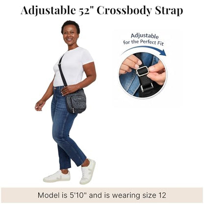 Baggallini Women Criss Cross Crossbody Bag - color: Black With Sand Lining