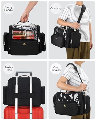 Professional Makeup Brush Bag, Makeup Artist Travel Makeup Brush Case - color: l black, size: XL