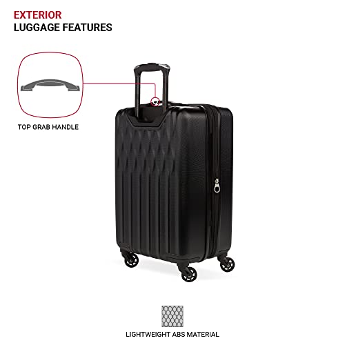 SwissGear 8018 Expandable Luggage, Hard Shell Carry-On Luggage with Spinner Wheels - color: Black, size: Carry-On 20-Inch