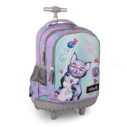 Tilami Rolling Backpack for Boys and Girls,Leopard - color: Yarn Ball