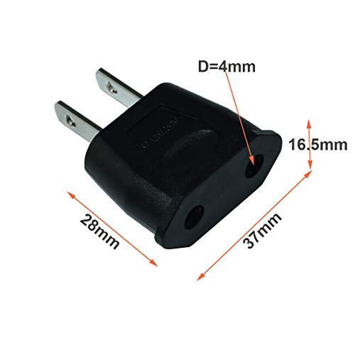 6pcs Socket Plug Adapter EU Euro to US Travel Charger AC Power - color: 6 pcs Black