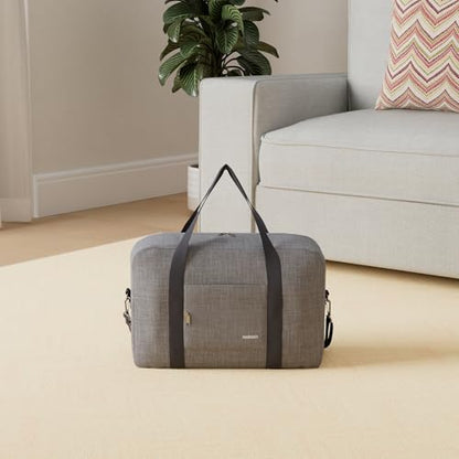 Narway Personal Item Travel Bag, Carry on Foldable Duffle Bag for Women Men - color: ZA-Thick Grey