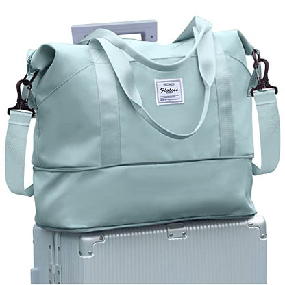 Travel Duffel Bag, Sports Tote Gym Bag, Shoulder Weekender Overnight Bag for Women - color: B3-blue-expandable, style: X-large