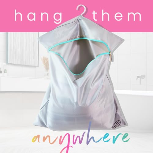 MUMI Smell-Proof Travel Laundry Bag with Folding Hanger, Purple - color: Purple