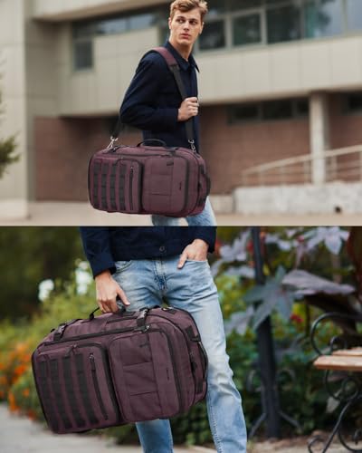 Gonex Travel Backpack, 40L Expandable Carry On, 3-in-1 Convertible - color: Dark Red