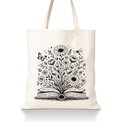 Book Lover Tote Bag with Funny Reading Quote Bag - color: Book 02