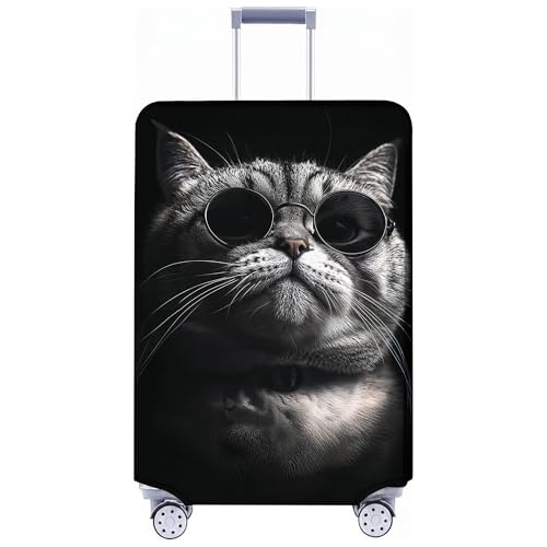 Luggage Covers for Suitcase Tsa Approved, Suitcase Covers Protector Elastic Fit for 24-26 Inch Luggage - color: Gray Black