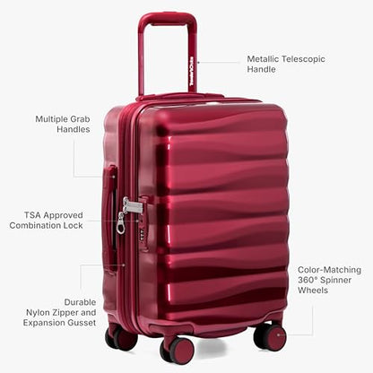 Traveler's Choice Edinburgh II Hardside Spinner Luggage, TSA Lock, Red, 3 Piece Set (21/25/29) - color: Red, size: 3 Piece Set (21/25/29)