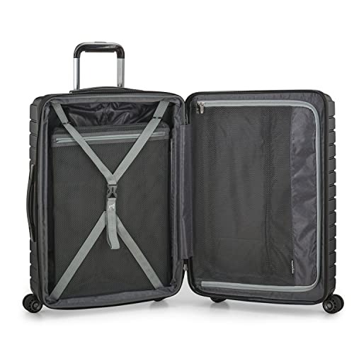 Traveler's Choice Archer Polycarbonate Hardside Spinner Luggage Set, Tie Down Straps, Grey, Checked 29-Inch - color: Grey, size: 1-Piece (Checked 29-Inch)
