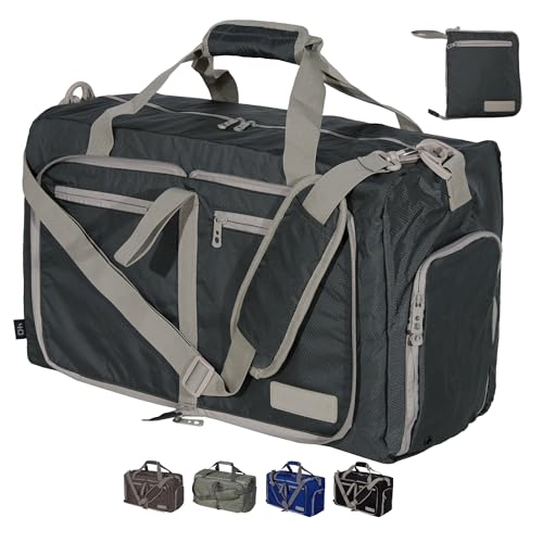 LEGEND 40L Foldable Duffle Bag With Shoe Compartment - Dark Gray - color: Dark Gray, size: 40L