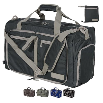 LEGEND 40L Foldable Duffle Bag With Shoe Compartment - Dark Gray - color: Dark Gray, size: 40L