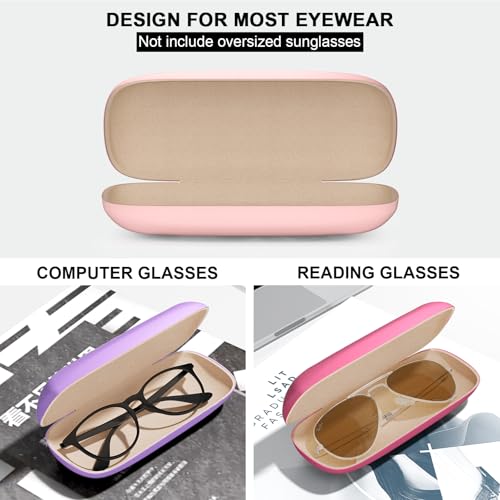 Eyeglasses Case, Hard Shell Protective Case for Glasses, Unisex for Women Men - color: 3 Pack-solid Color-2