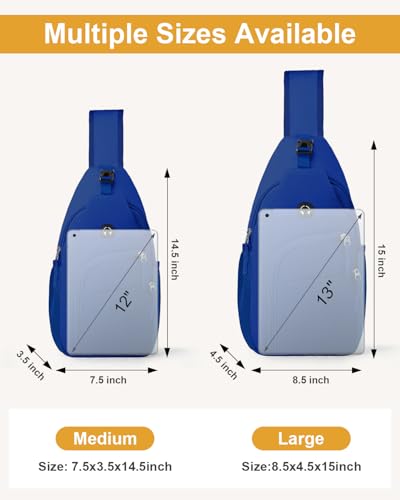 Pritent Crossbody Bags for Women Men Sling Bag Backpack Shoulder Bag - color: Royal Blue, size: Medium