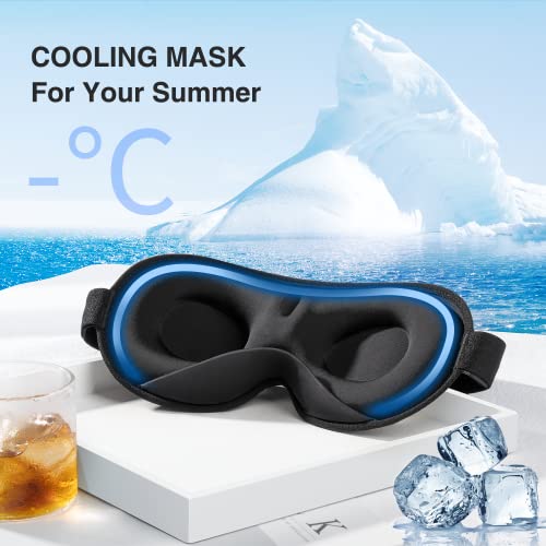 YFONG Weighted Sleep Mask for Women Men, 3D Light Blocking Eye Mask, Blue - color: Blue