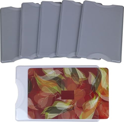 5 Pack RFID Blocking Sleeve Durable Transparent Plastic Credit Card Sleeves Protector Identity Theft Protection Secure Clear Card Holders (White) - color: White-5 Pcs
