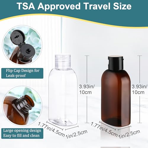Cosywell Travel Bottles for Toiletries 8PCS 3.4oz TSA Approved Containers - Leak Proof Empty Lotion Bottles With Flip Cap for Shampoo and Toiletries - color: 3.4oz 2-Color - 6 Labeled 2 Blank