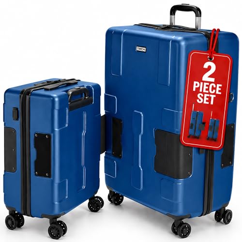 TACH Patented Connecting Hard Shell 2 Piece Luggage Set - 20 & 28 inch Luggage | Large & Carry-On Rolling Suitcases - Midnight Blue - color: Midnight Blue, size: 2-Piece Set