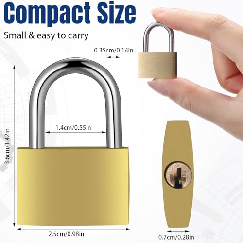 Yaocom Solid Brass Keyed Alike Padlocks with Keys, 25mm, 24 Pcs - size: 25 mm