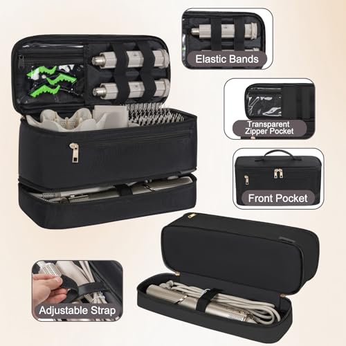 Travel Carrying for Shark Flex Style, Double Layer Hair Dryer Case - color: Black