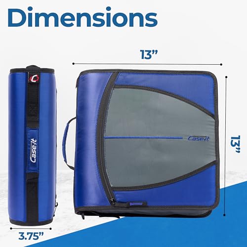 Case-it School Zipper Binder | 3" O-Rings | 600-Sheet | D-146 Midnight Blue - color: B Midnight Blue, size: 1 Pack