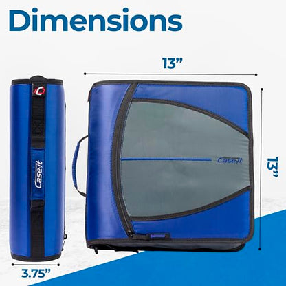 Case-it School Zipper Binder | 3" O-Rings | 600-Sheet | D-146 Midnight Blue - color: B Midnight Blue, size: 1 Pack
