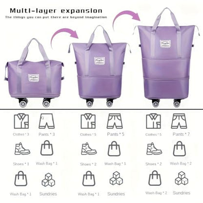360° Spinner Wheel Duffel Bag, Violet - color: violet