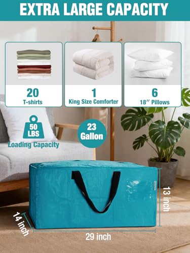 WORKPRO 10 Pack Extra Large Moving Bags with Backpack Straps & Handles - color: Blue, size: 10 Pack