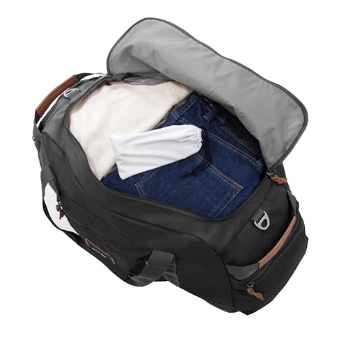 Eddie Bauer Bygone Duffel | Travel | Lightweight | Durable | Rugged Polyester/Nylon | U-Shaped Main Compartment - color: Black, size: 40L