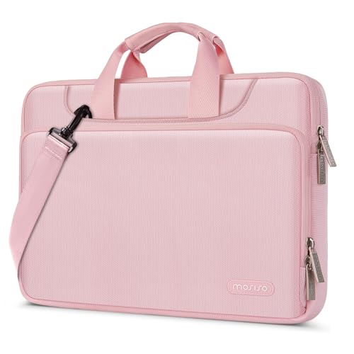 MOSISO 360 Protective Laptop Bag 13.3 inch, 13-14 inch Computer Bag | Compatible with MacBook Air 13 inch/Pro 13 /Pro 14, HP,Dell,Notebook, Laptop Carrying Case with Strap&Handle, Pink - color: Pink, size: 13.3 inch