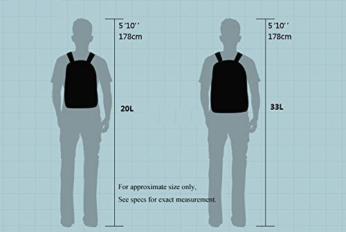 Outlander Packable Handy Lightweight Travel Hiking Backpack Daypack, Black - color: Black, size: 20L