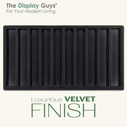 The Display Guys 2-Pack 10-Compartment Vertical Jewelry Tray Insert, Black - color: Black, size: Compartments - 10