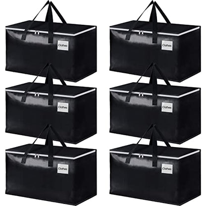 StorageRight Moving Bags, Moving Boxes, 93L 6-Pack Sotrage Bags Totes,Black - color: Black, size: 6 Pack
