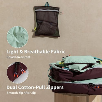 Morning Deer 5 Set Packing Cubes for Travel with Hanging Straps