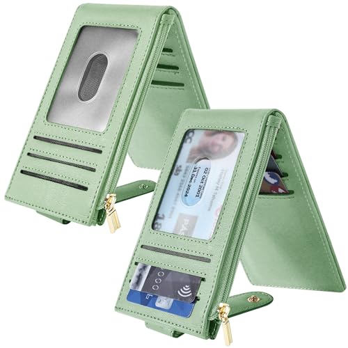Chelmon Women's RFID Slim Card Holder Wallet - color: Light Green