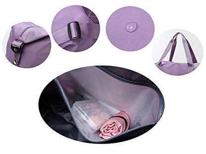 Expandable Travel Duffle Bag Weekender Carry on Bag for Women, Purple - color: Purple