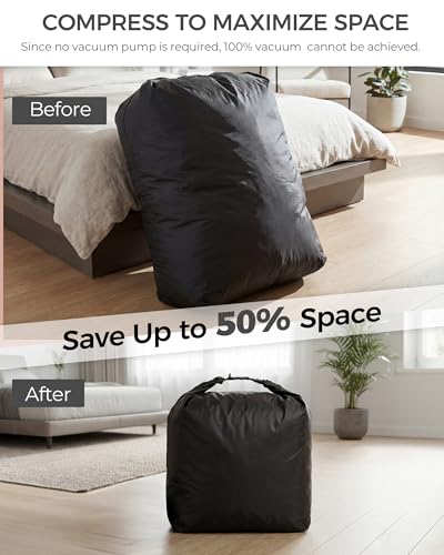 Travel Laundry Bag, Pump-Free Vacuum Compression Dirty Clothes Bag, Extra Large Reusable Waterproof & Washable Laundry Bag, Ideal for Suitcases, Road Trip Essentials, Black, 1 Pack (XL) - color: Black, size: 24"L x 34"W x 7.5"H