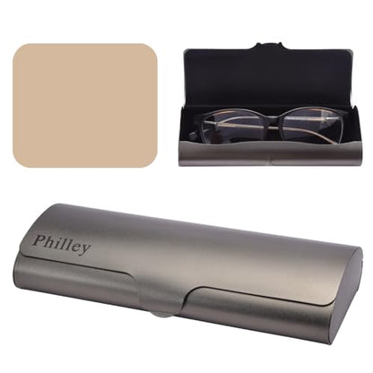 Philley Aluminum Ultra-Light Eyeglasses Slim Reading Glasses Case - color: Gun Grey