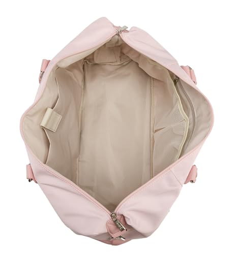Kinmac Travel Duffel - Overnight Weekender & Gym Bag, Carry-on Tote (Pink) - color: Pink