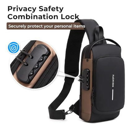 Rcrirth Sling Bag for Women | Anti-theft Crossbody Shoulder Chest Bag,Black - color: Black