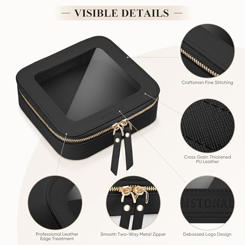 Small Clear Makeup Bag for Purse, Travel Cosmetic Case, Black, Mini - color: Black, size: Mini