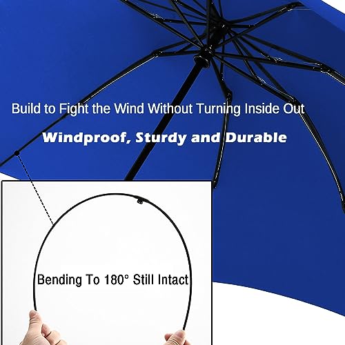 LANBRELLA 컴팩트 리버스 접이식 우산 자동 방풍 여행용 우산 - color: C2.7 로열 블루, size: 46인치
