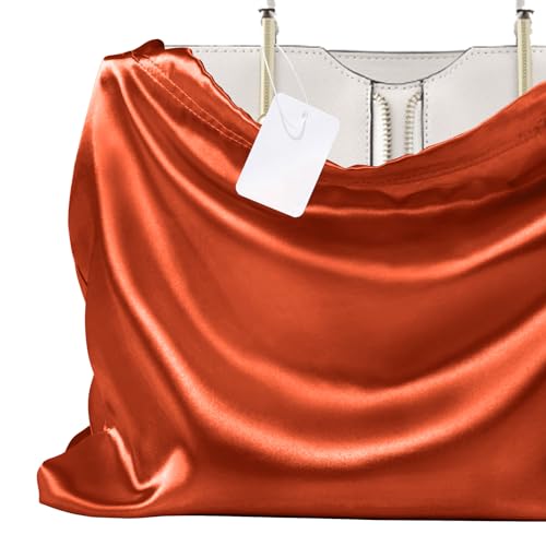 P Pothuiny 2 Pcs Satin Dust Bags for Handbags - color: Orange