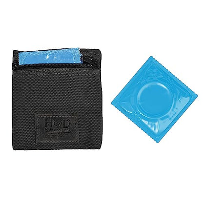 Hide & Drink, Water Resistant Waxed Canvas Condom Pouch, Change Valuables Tech Pocket Purse, Classic Partner Gift, Travel & Honeymoon Essentials, Handmade - color: Charcoal Black