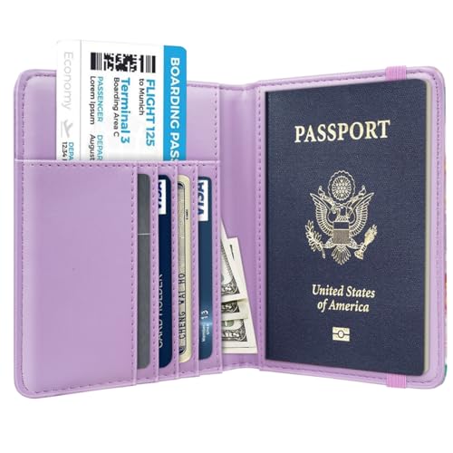 Coco Rossi Passport Holder for Travel Women Slim RFID Passport Cover Wallet - color: Garden Flower